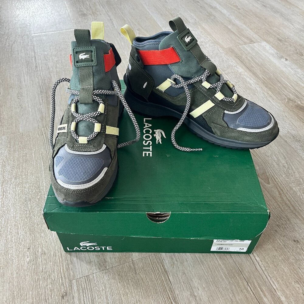 Mens Lacoste Run Breaker 0320 1 SMA Suede Khaki/Dark Grey - 10
